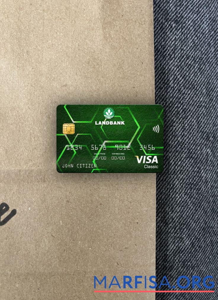 Realistic Philippines Land Bank of the Philippines visa classic card photolook front download for verification